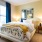a bedroom with a large bed