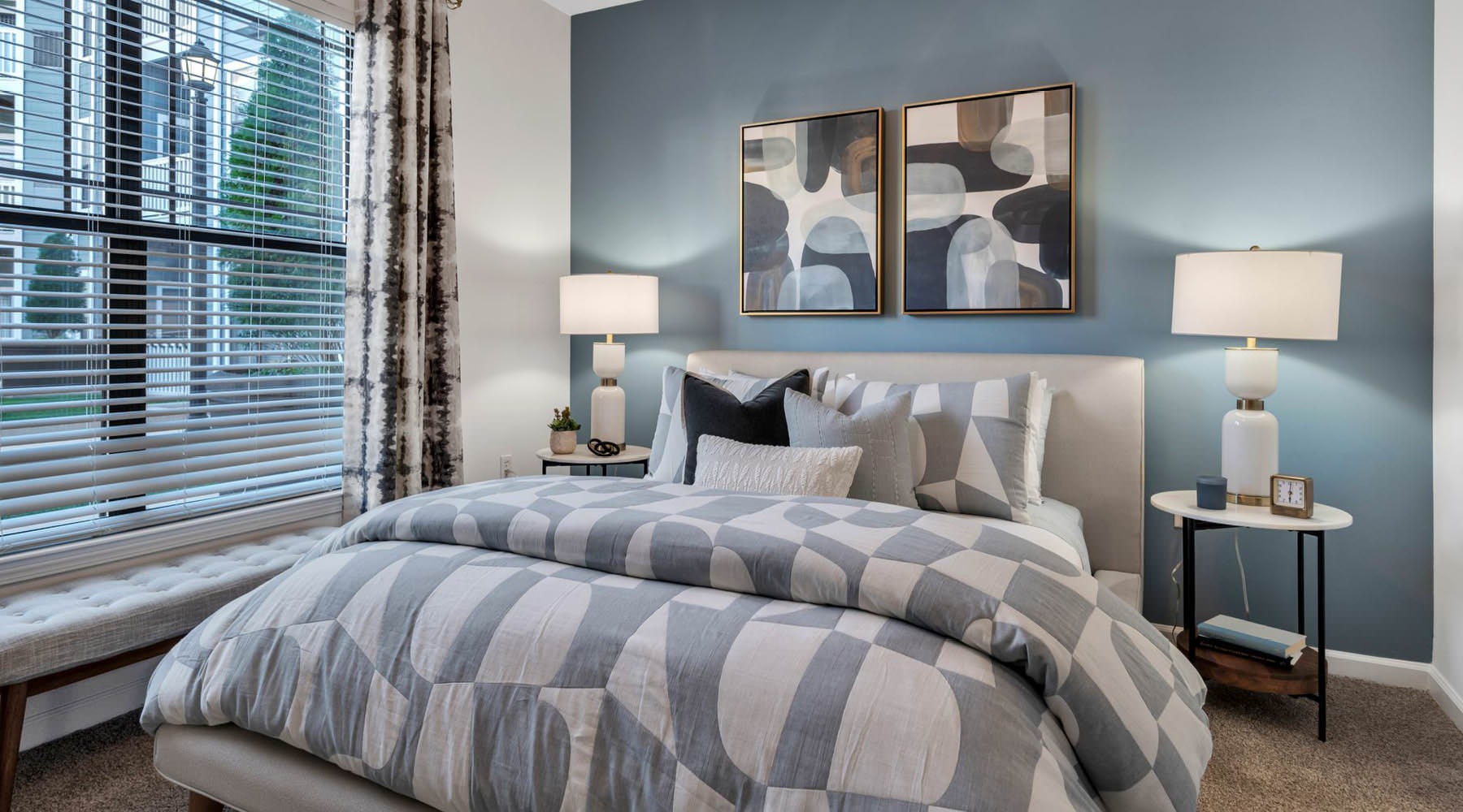 bedroom with large window